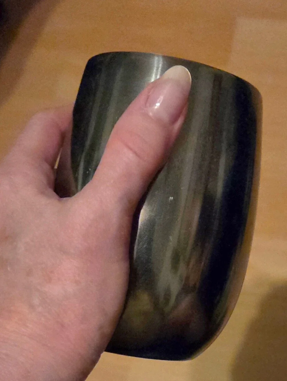 One Gunmetal Stainless Steel Wine Glass